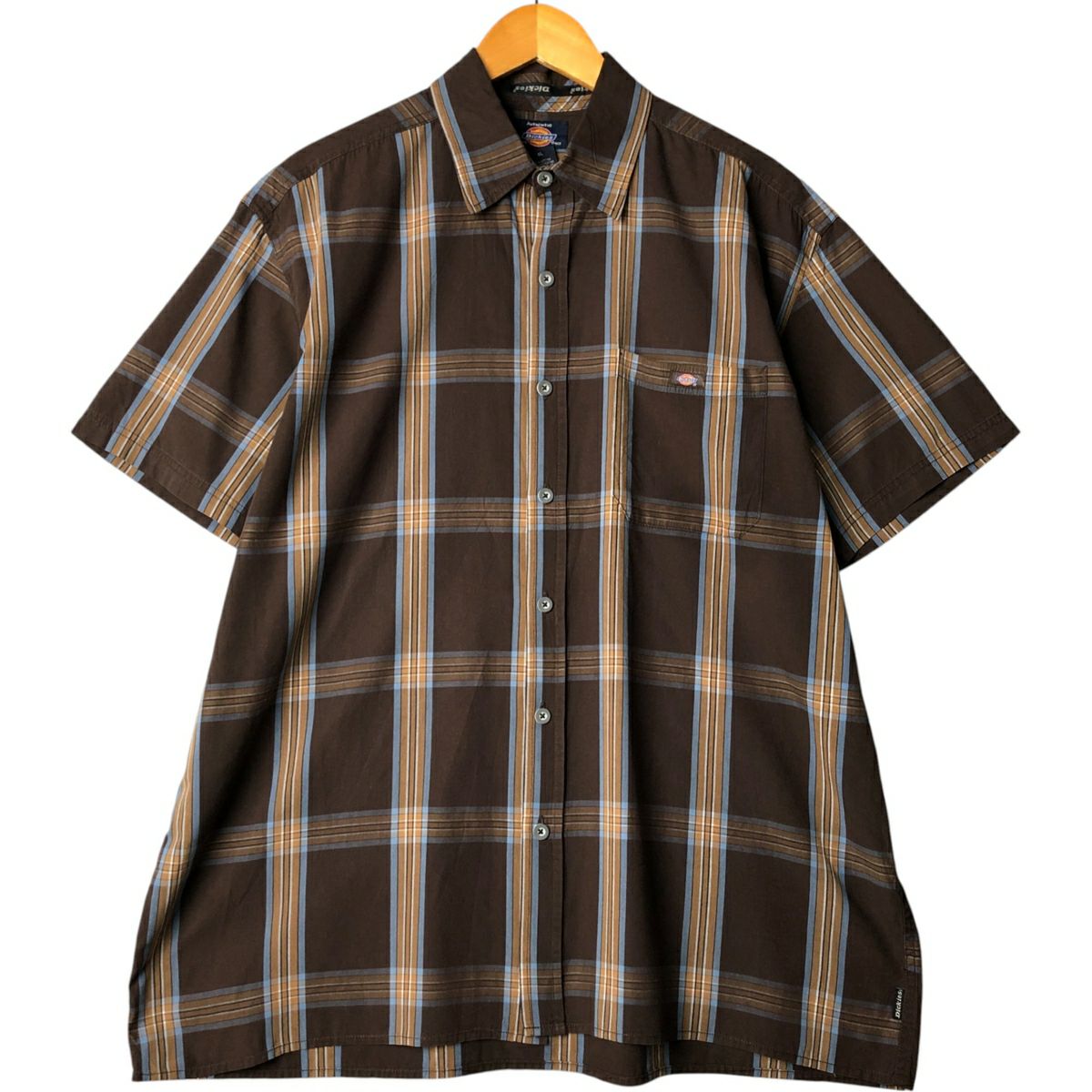 古着 ディッキーズ Dickies チェック柄 半袖 ワークシャツ ボックス
