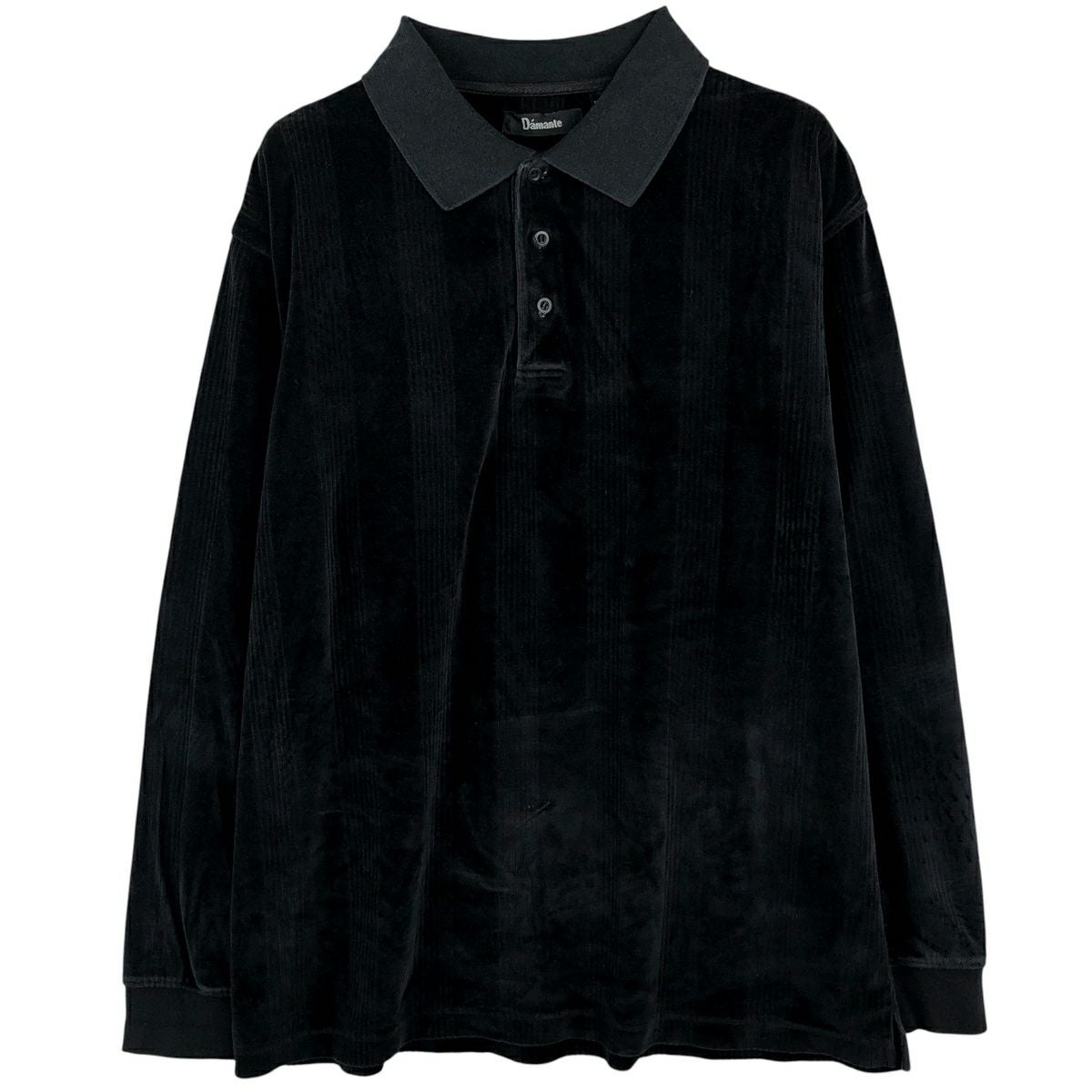 古着 Oleg Cassini ベロア長袖 ポロシャツ メンズL相当 /eaa609924