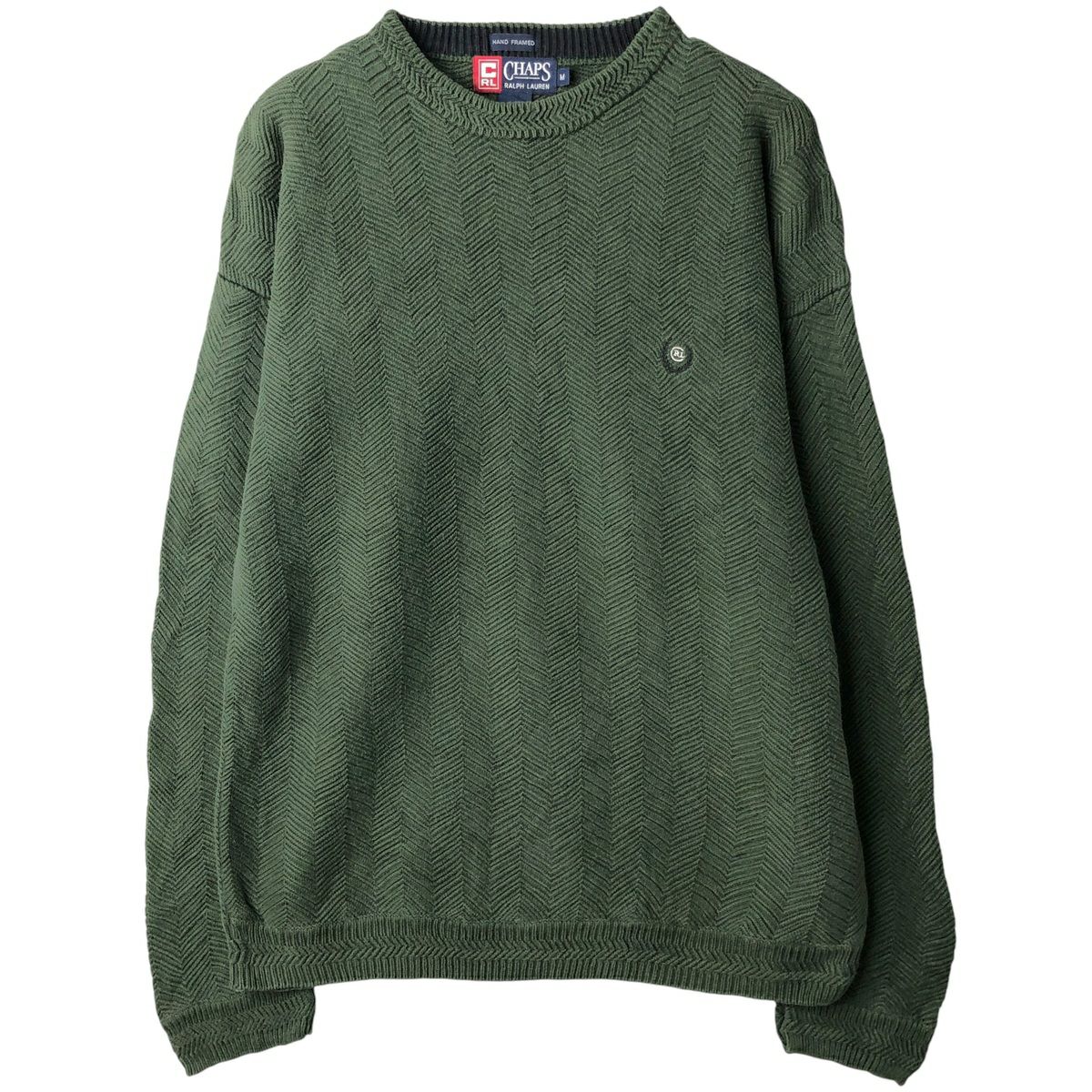 古着 ラルフローレン Ralph Lauren CHAPS チャップス Vネック コットン