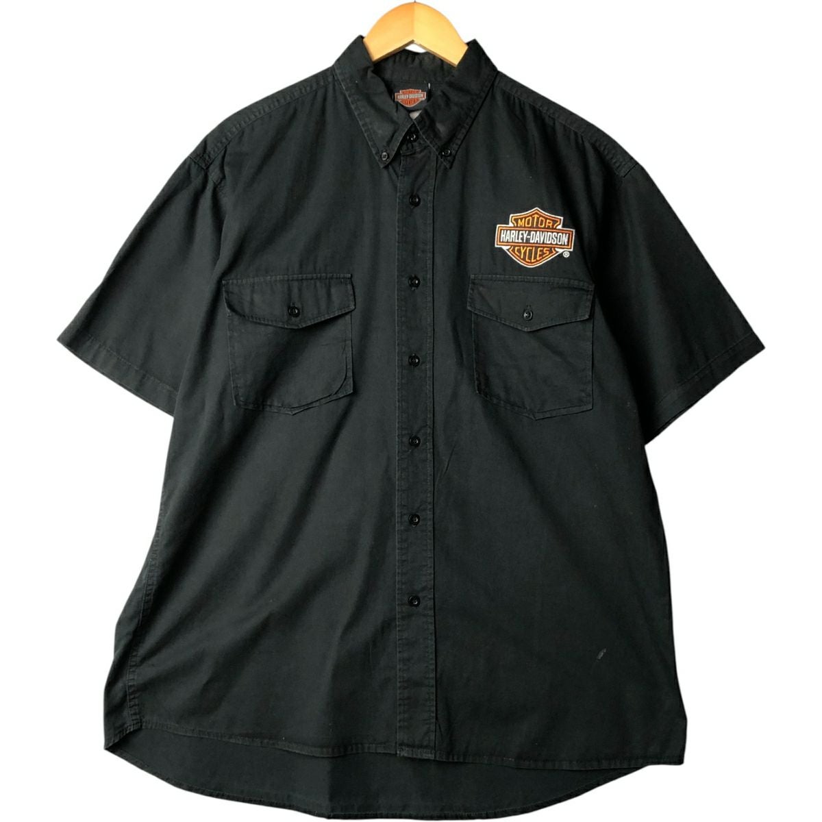 2012年製 Harley-Davidson 半袖ワークシャツ XL 古着 ハーレーダビッドソン Harley-Davidson ボタンダウン 半袖 ワーク