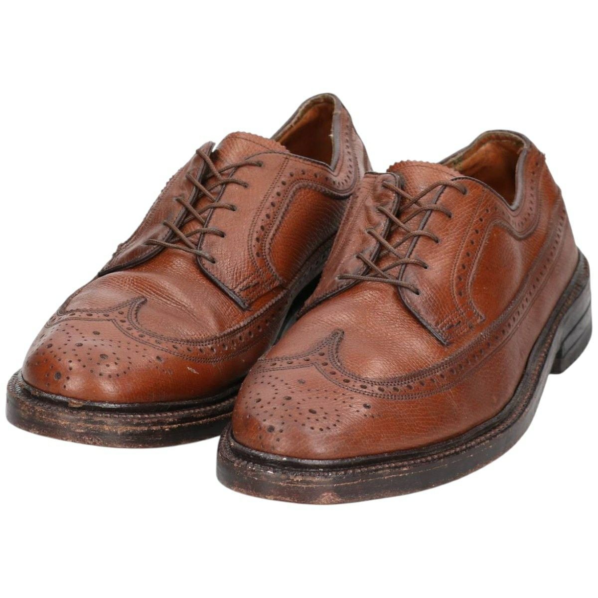 古着 フローシャイム Florsheim フルブローグ ウイングチップシューズ