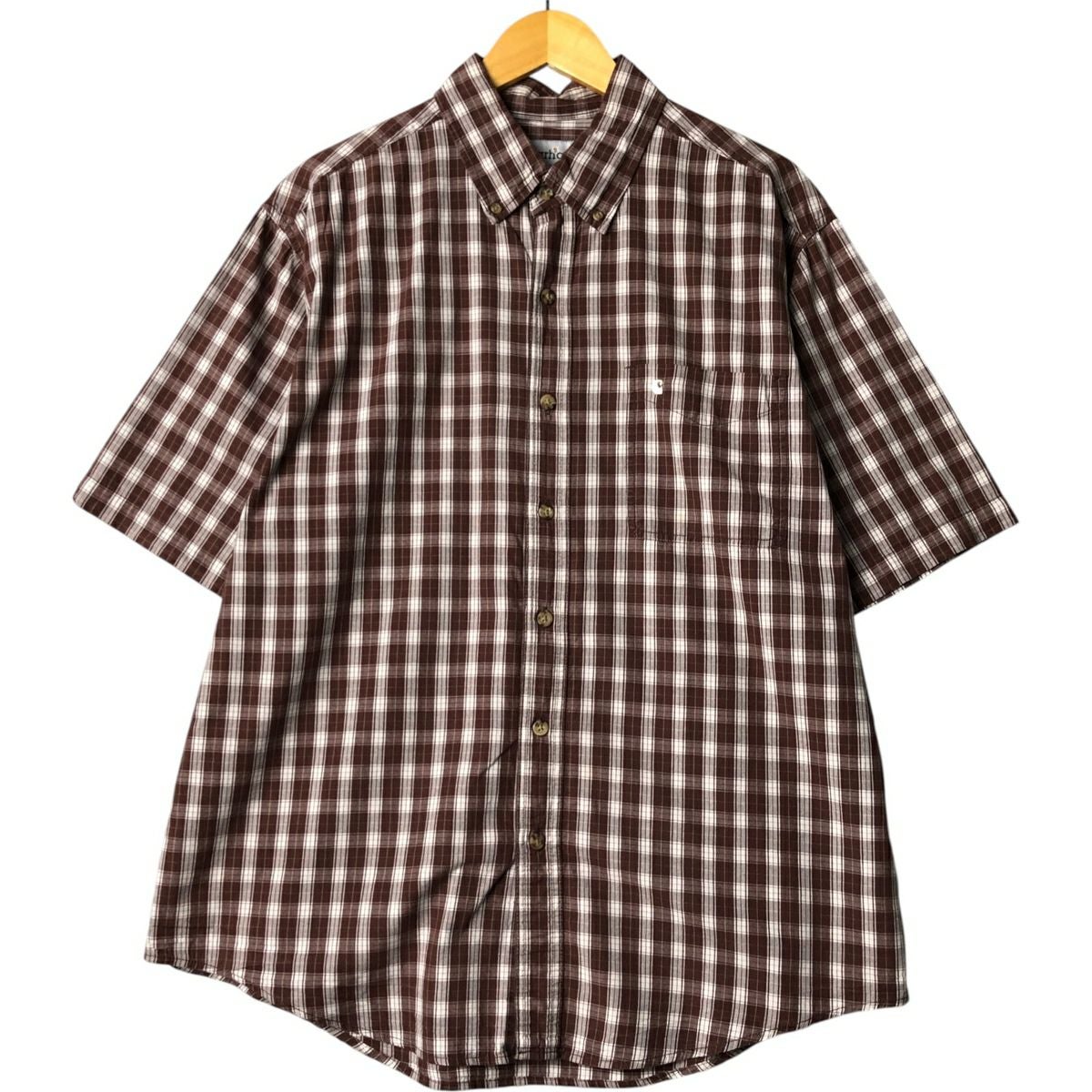 ス*サ様 カーハートチェク 古着 カーハート Carhartt チェック柄 ボタンダウン 半袖 ワークシャツ