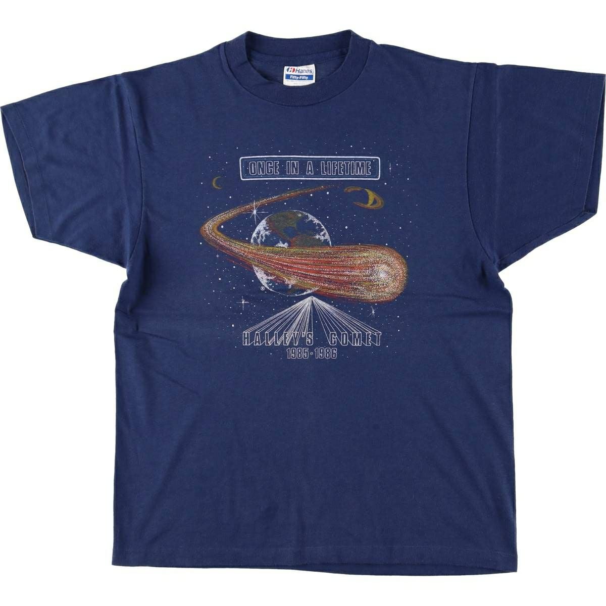 古着 80年代 ヘインズ Hanes Fifty-Fifty 青タグ プリントTシャツ USA