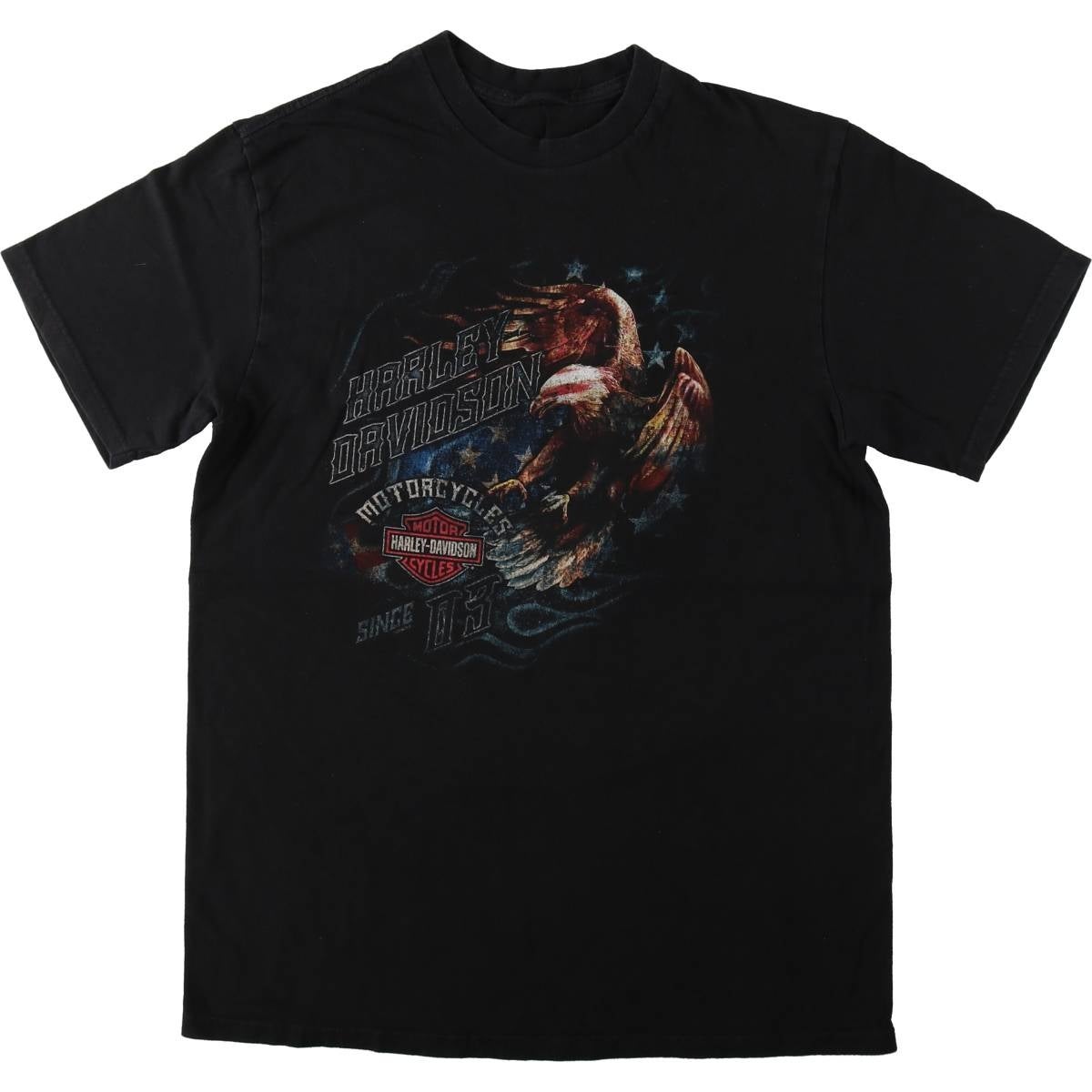 古着 ハーレーダビッドソン Harley-Davidson 鷲柄 イーグル柄 星条旗柄