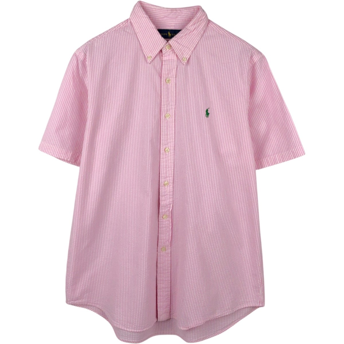 古着 ラルフローレン Ralph Lauren シアサッカー 半袖 ボタンダウン