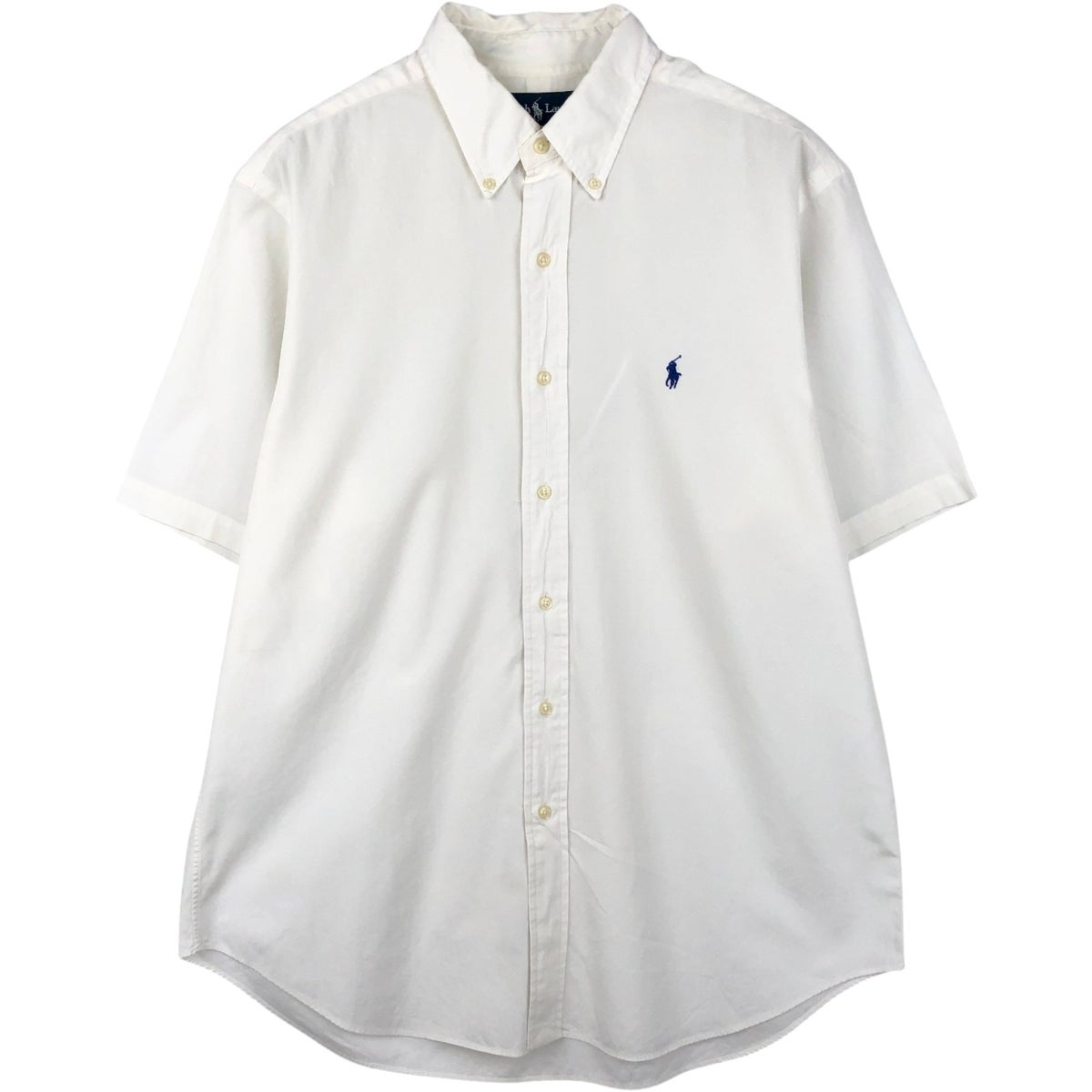 新品ポロラルフローレンクラシックFitボタンダウンストレッチ半袖シャツ白US:L 古着 ラルフローレン Ralph Lauren CLASSIC FIT クラシックフィット