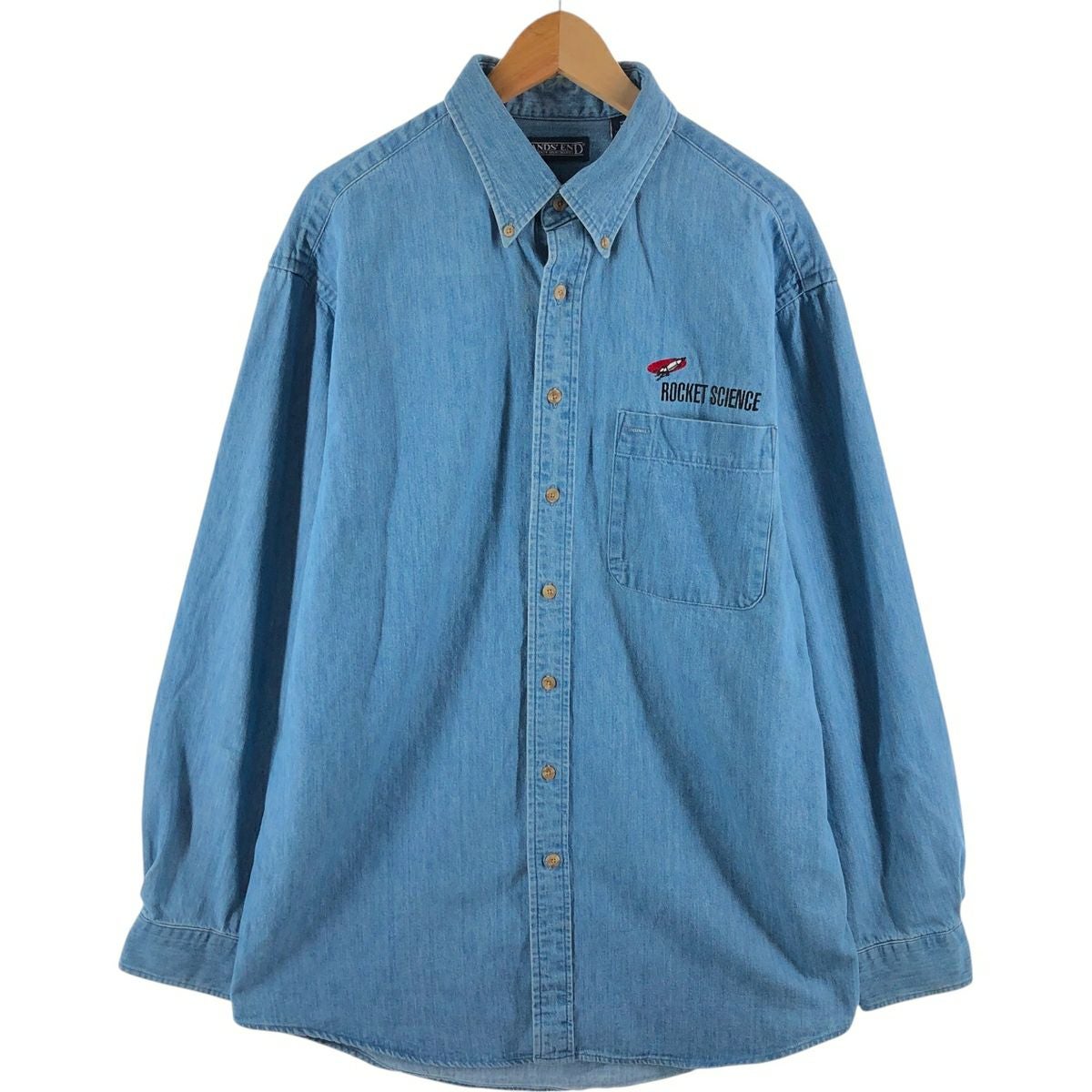 古着 90年代 ランズエンド LANDS END ボーダー柄 長袖 ラガーシャツ