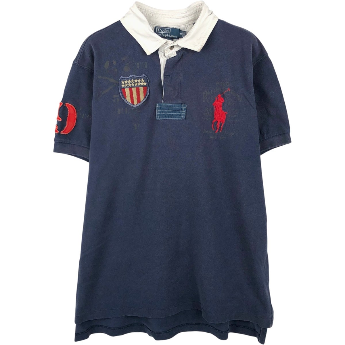 古着 ラルフローレン Ralph Lauren POLO by Ralph Lauren CUSTOM FIT ダブルポニー 長袖 ラガーシャツ メンズXL相当/eaa650998 古着 ラルフローレン Ralph Lauren POLO by Ralph Lauren CUSTOM FIT