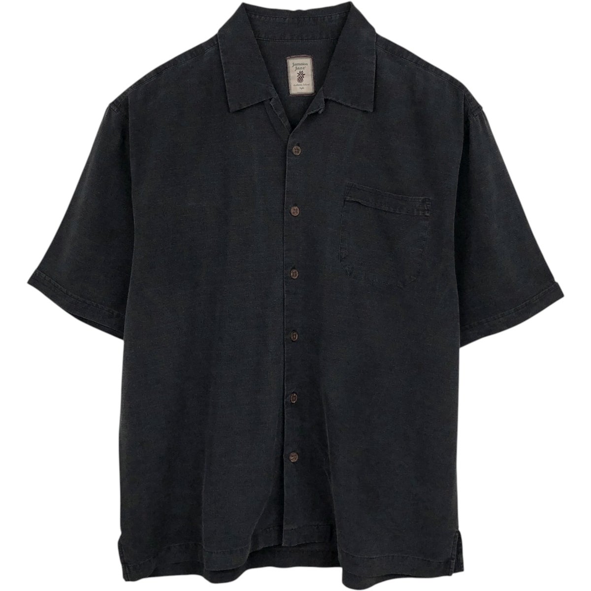 古着 Island Shores 半袖 オープンカラー シルクシャツ ボックスシャツ