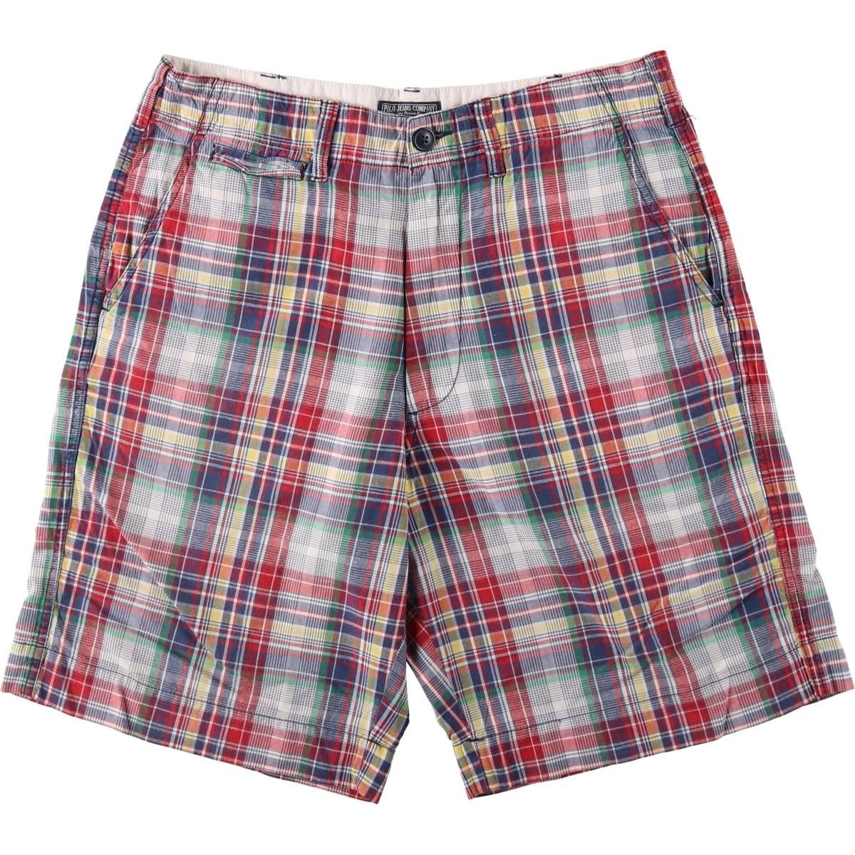 古着卸 まとめ売り ラルフローレン ショートパンツ 7枚セット ( メンズ L ) イージーパンツ チェック マドラス  中古 古着 NF0781 古着 00年代 ラルフローレン Ralph Lauren POLO JEANS COMPANY