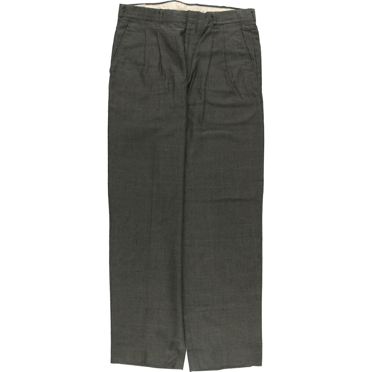 古着 HAROLD POWELL ストライプ柄 ツータック ウールパンツ スラックス