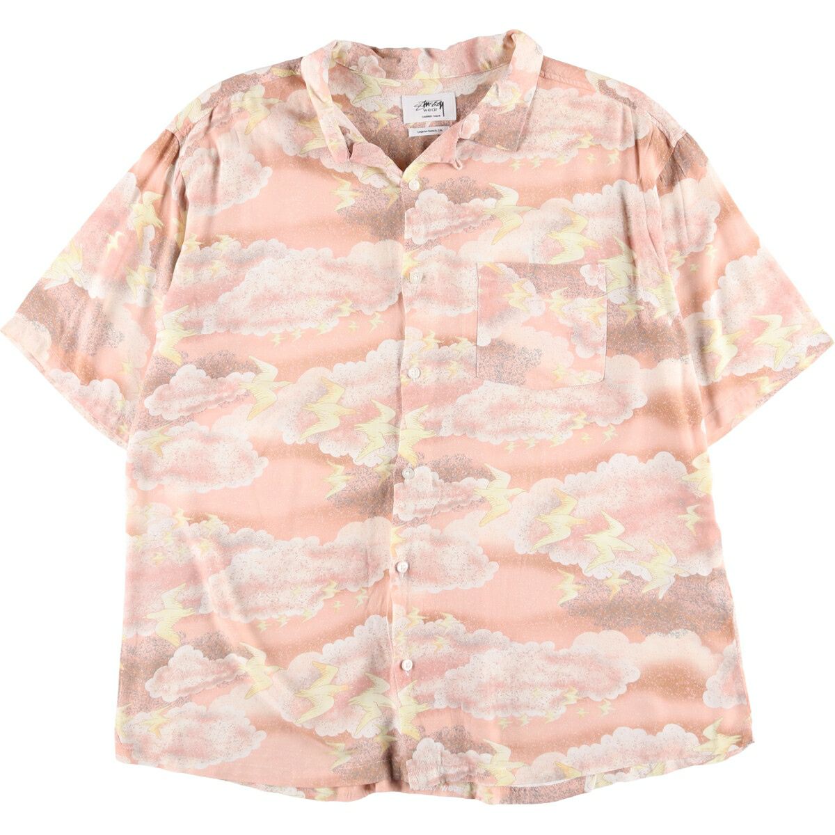 古着 ステューシー STUSSY 総柄 オープンカラー ハワイアンアロハ 古着 ステューシー STUSSY 総柄 オープンカラー ハワイアンアロハ