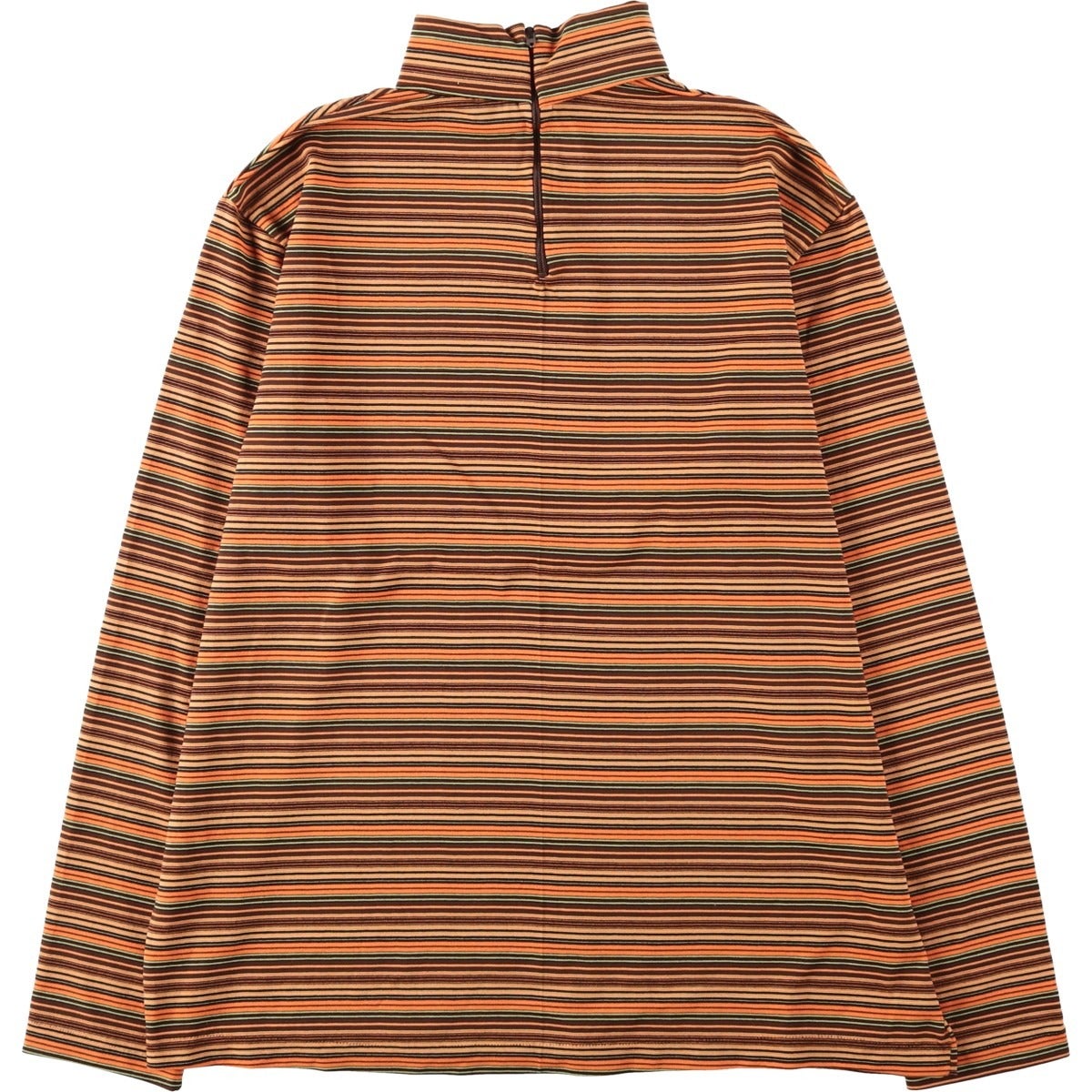 【古着】G-DRAGON着用　赤黒 ボーダー パッチ タートルネック ロンT 古着 Gordon ボーダー柄 タートルネック ロングTシャツ ロンT USA製
