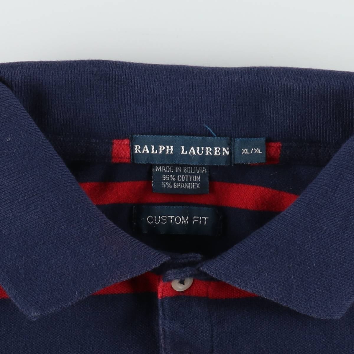 古着 ラルフローレン Ralph Lauren CUSTOM FIT ボーダー柄 ビッグ
