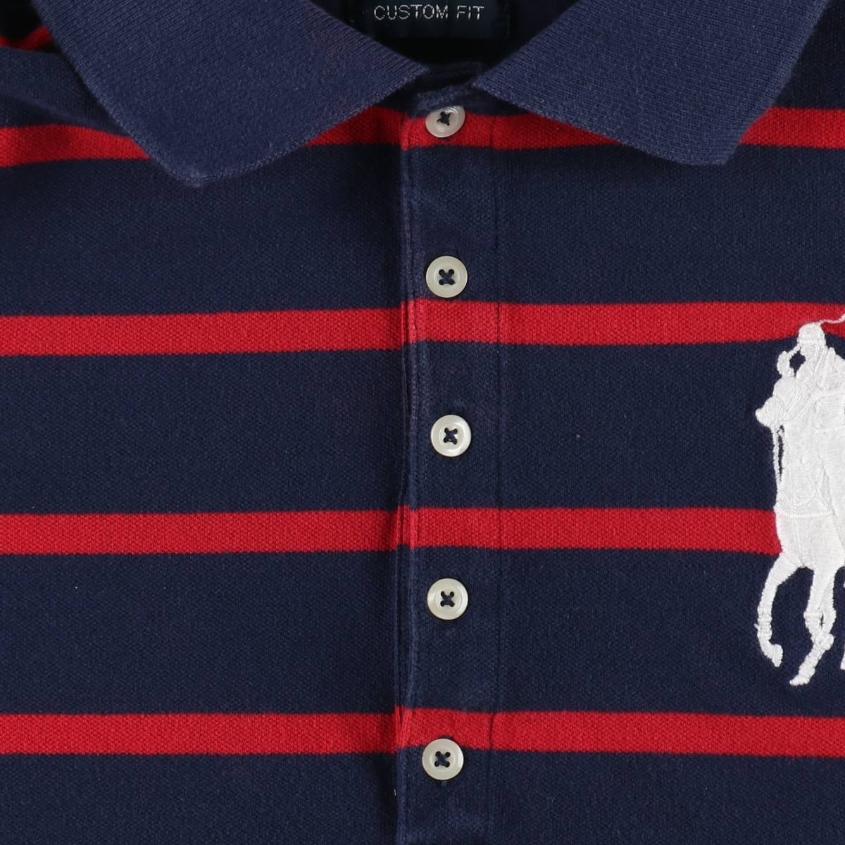 古着 ラルフローレン Ralph Lauren CUSTOM FIT ボーダー柄 ビッグ