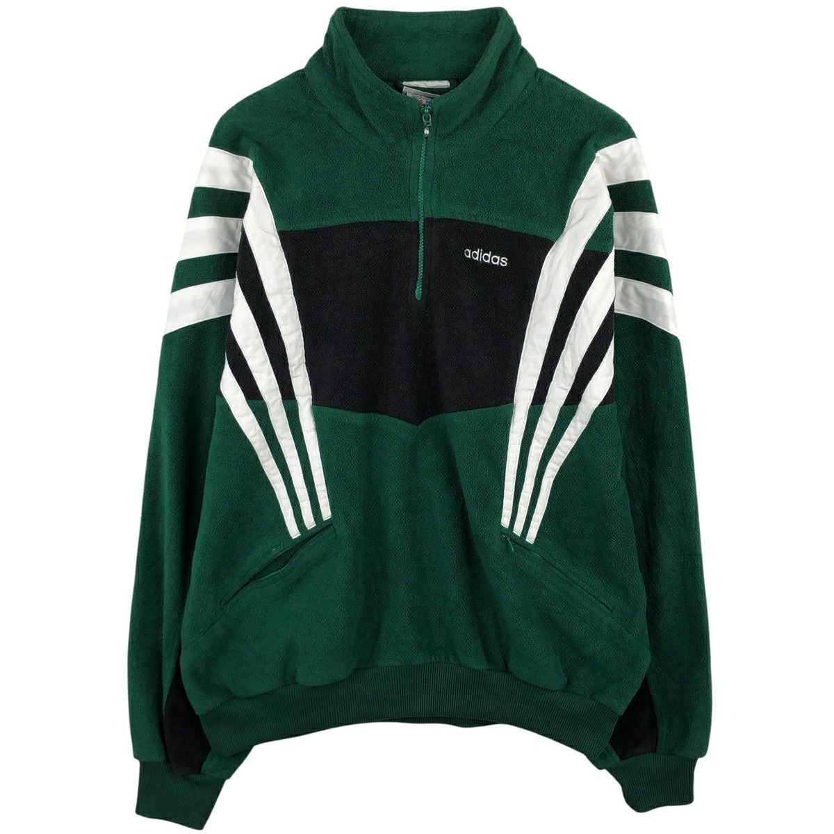 古着 80～90年代 アディダス adidas ハーフジップ フリースプル