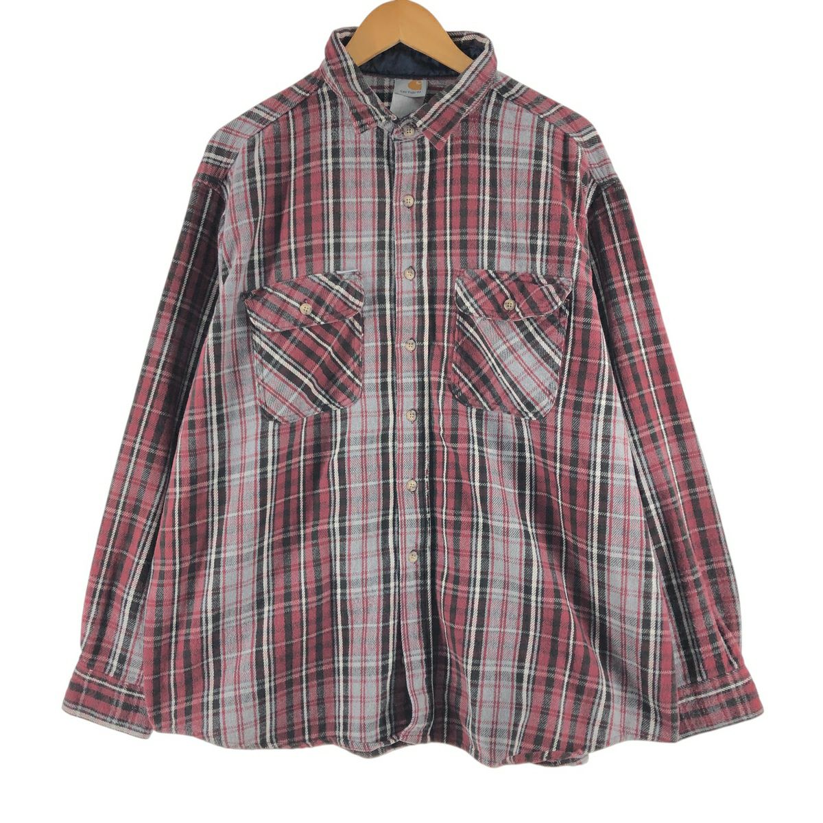 古着 90年代 カーハート Carhartt オンブレチェック 長袖 フランネル