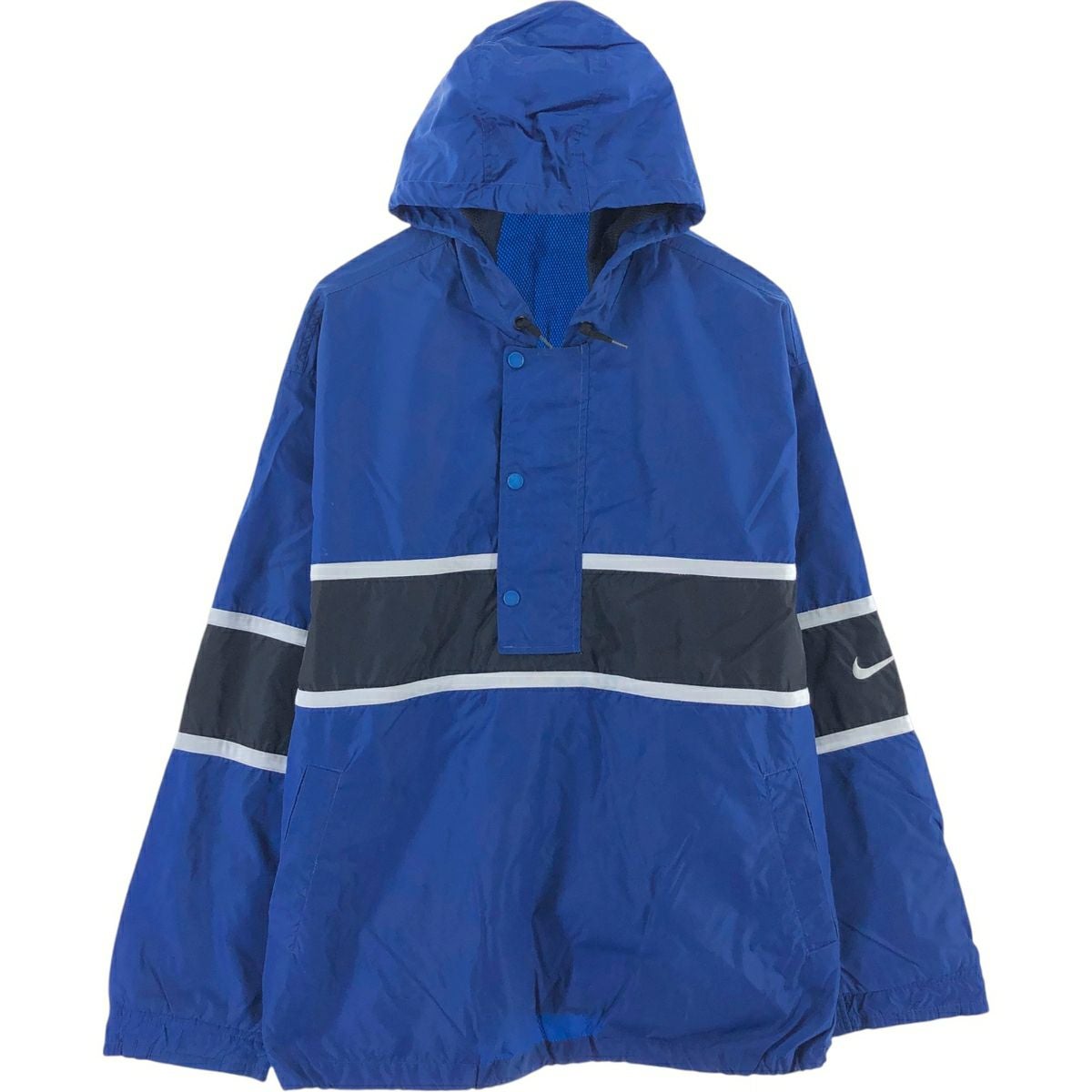 古着 90年代 ナイキ NIKE 総柄 リバーシブル ハーフジップ ナイロン