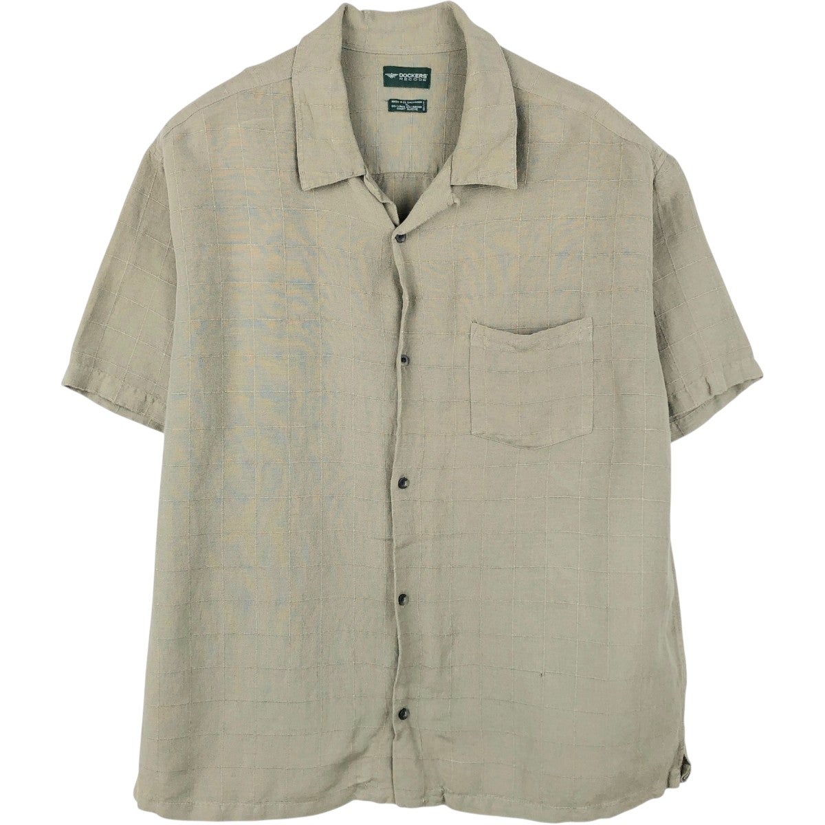 古着 ドッカーズ DOCKERS 総柄 ボタニカル柄 半袖 オープンカラー