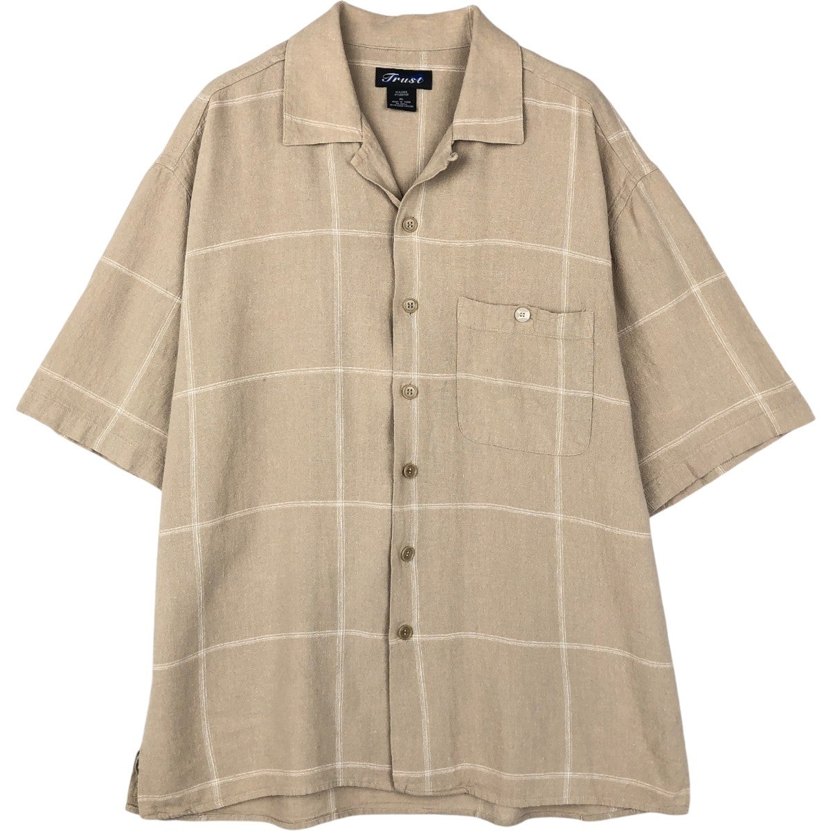 古着 モッシモ MOSSIMO 総柄 シアサッカー 半袖 オープンカラー