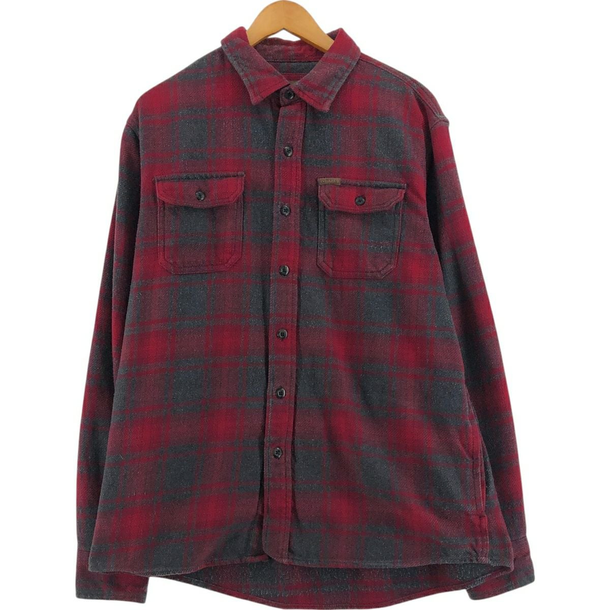 紅*猫様 ORVIS　オンブレチェックシャツ　長袖　ヘビーネルシャツ　M　古着 古着 オービス ORVIS オンブレチェック 長袖 ヘビーネルチェックシャツ
