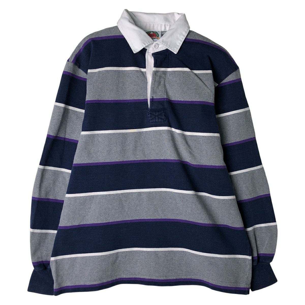 古着 バーバリアン BARBARIAN ボーダー柄 長袖 ラガーシャツ カナダ製