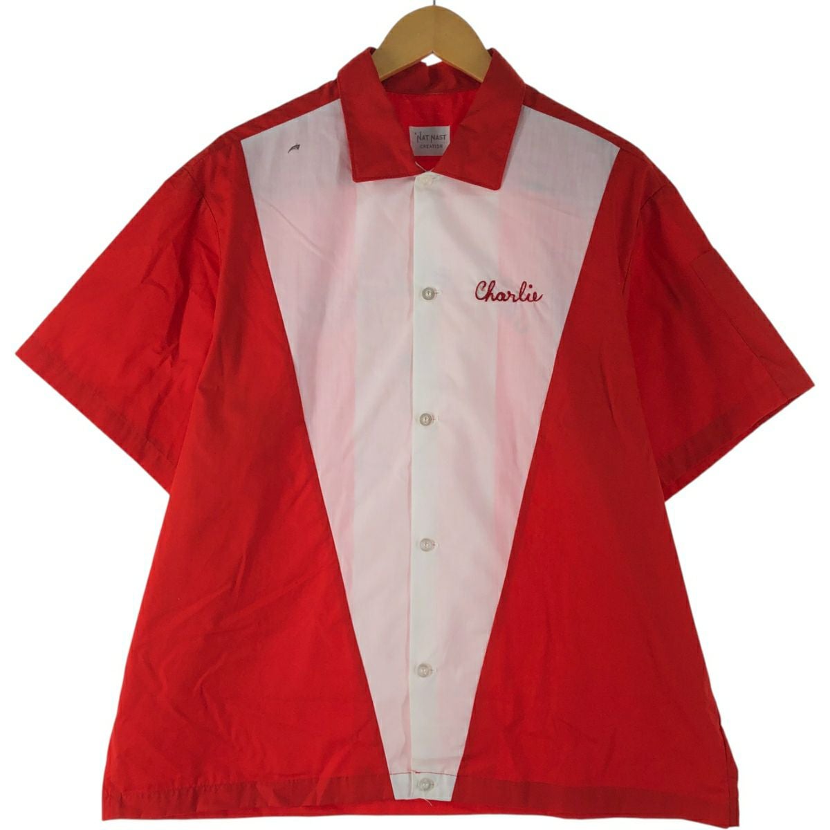 Nat Nast ボウリングシャツ 古着 60～70年代 NAT NAST オープンカラー ボウリングシャツ ボックス