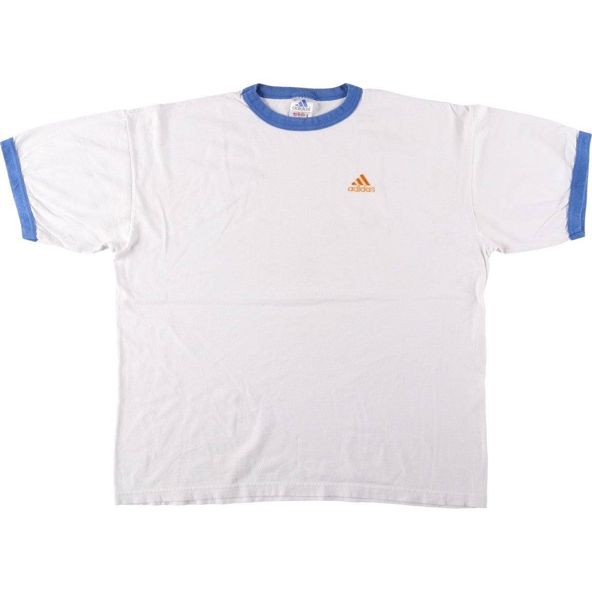 古着 90～00年代 アディダス adidas リンガーTシャツ USA製 メンズXL