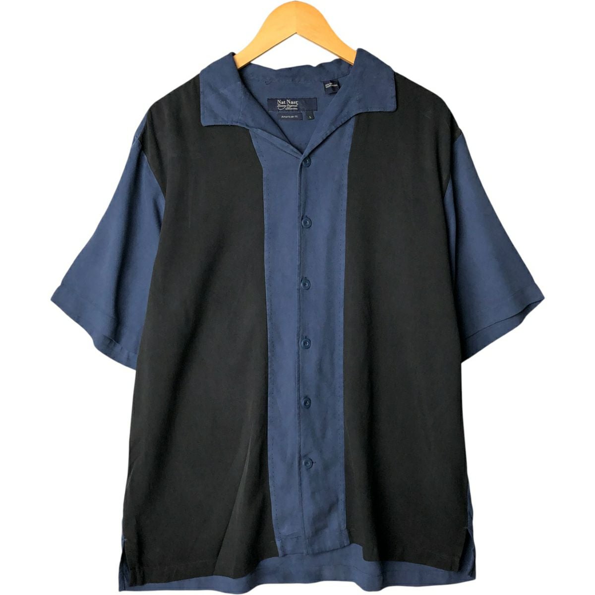 古着 90年代 Nat Nast American fit 総柄 ワイドカラー 半袖 シルク