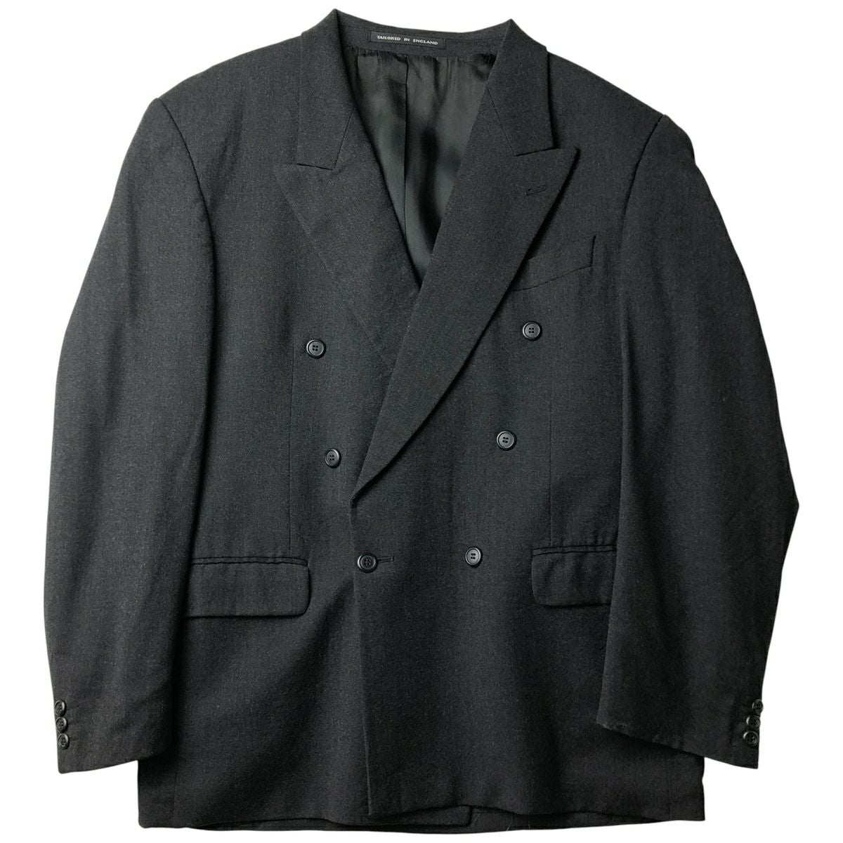 古着 next グレンチェック ピークドラペル ダブルブレスト ウール