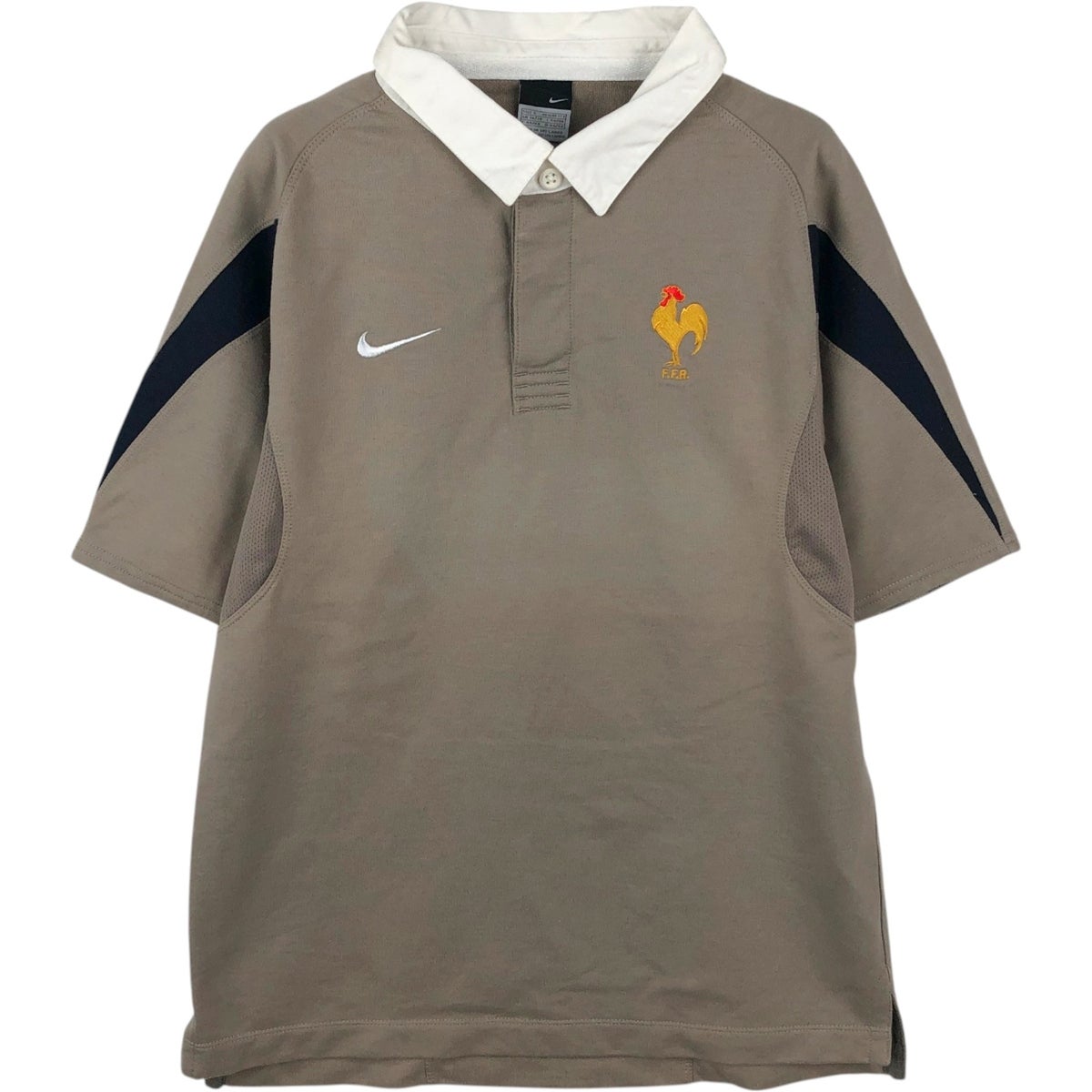 古着 ナイキ NIKE FFR フランスラグビー連盟 半袖 ラガーシャツ メンズ