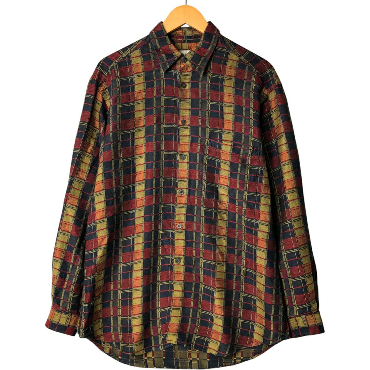 古着 エルメネジルド ゼニア Ermenegildo Zegna Soft チェック柄 長袖 古着 エルメネジルド ゼニア Ermenegildo Zegna Soft チェック柄 長袖