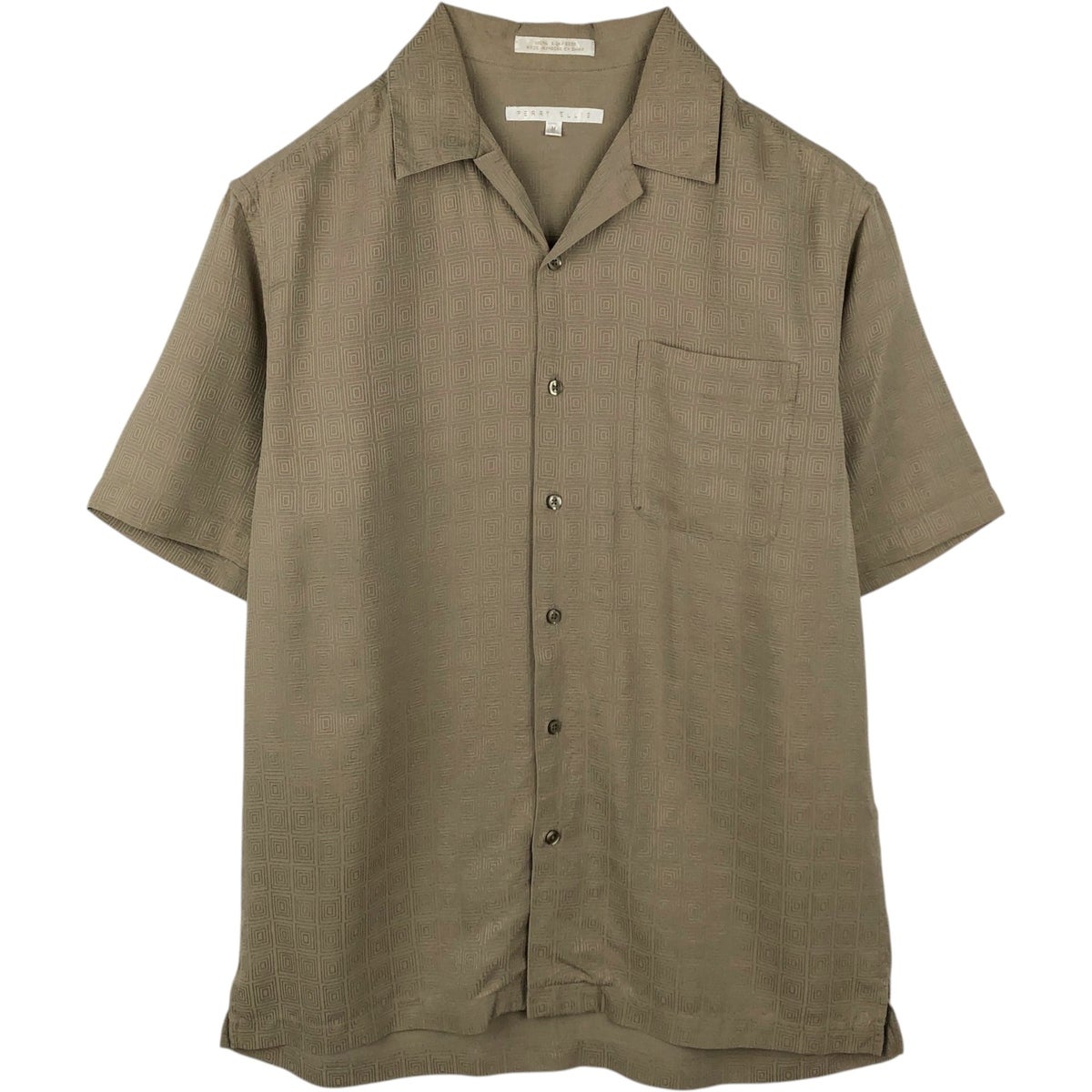 古着 ペリーエリス PERRY ELLIS 半袖 オープンカラー シルクシャツ