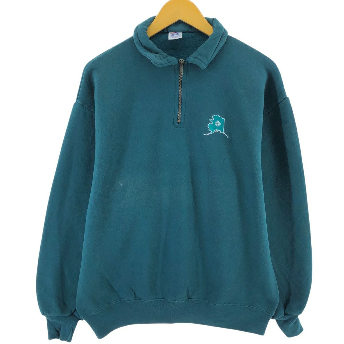 古着 90年代 ジャージーズ Jerzees 襟付き ハーフジップスウェット