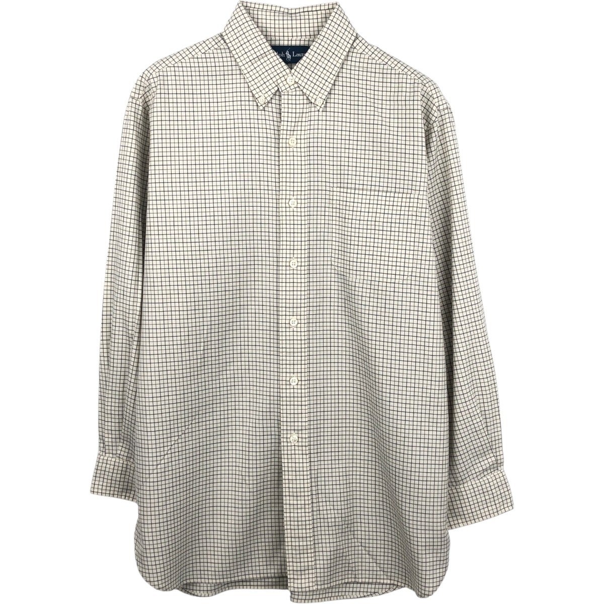 古着 ラルフローレン Ralph Lauren パッチワーク 長袖 ボタンダウン