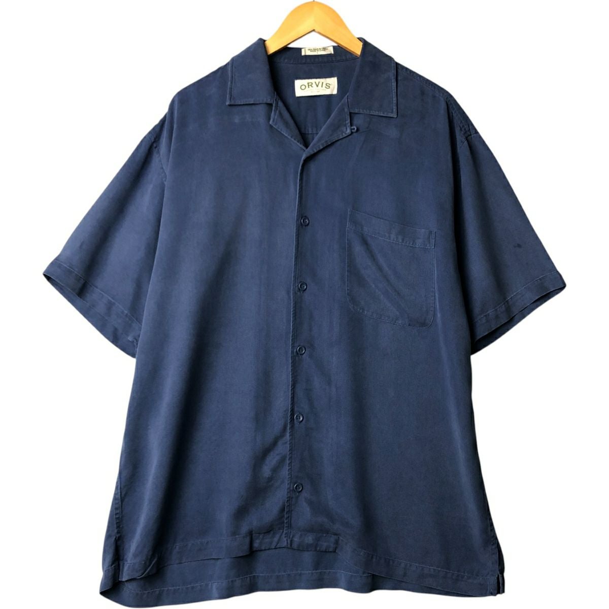 古着 オービス ORVIS チェック柄 半袖 リネンシャツ ボックスシャツ