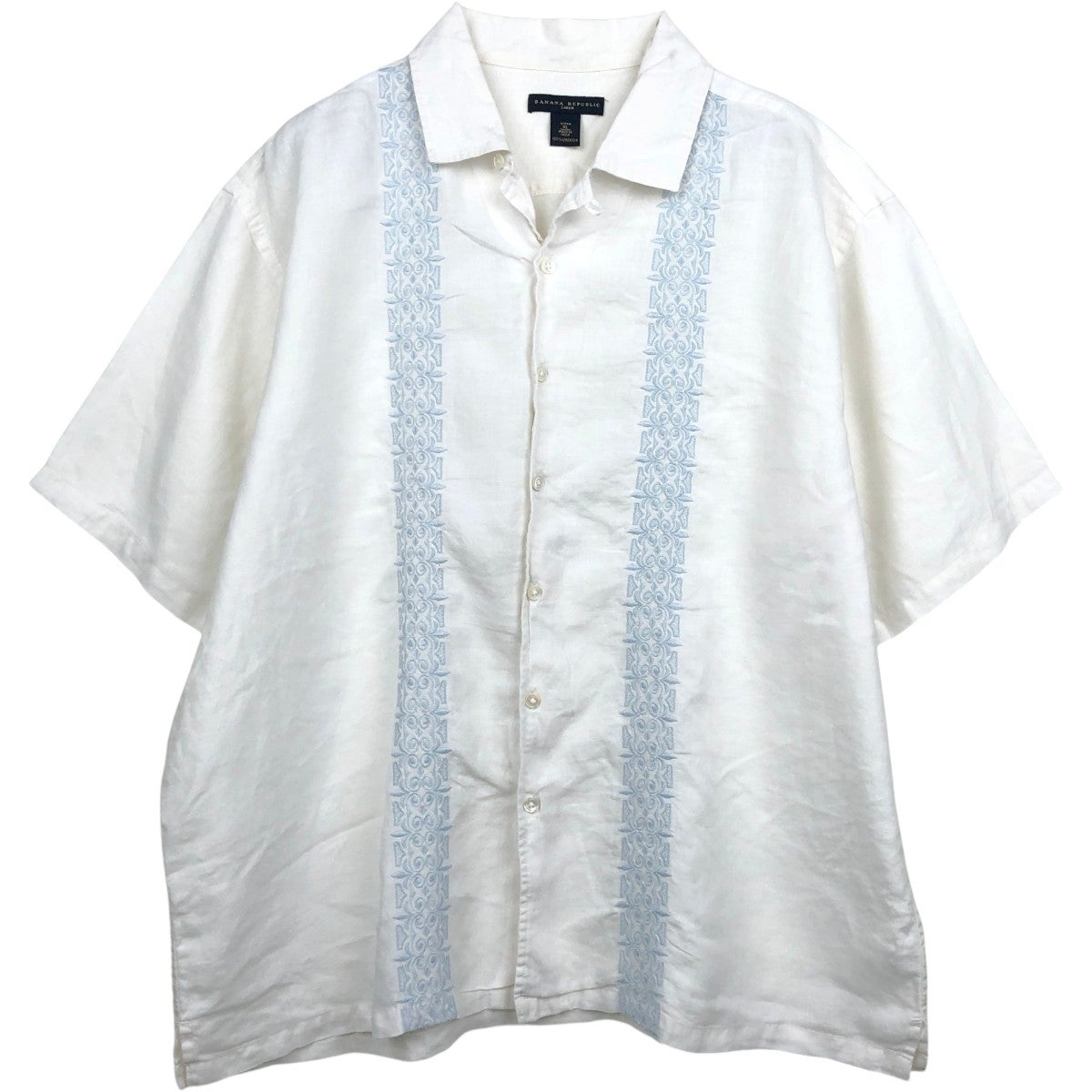 古着 00年代 バナナリパブリック BANANA REPUBLIC ストライプ柄 半袖
