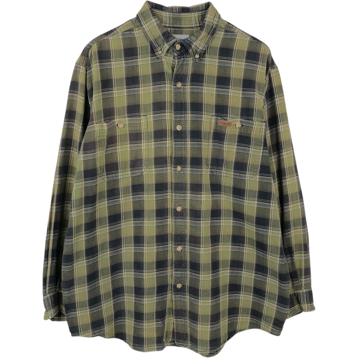 古着 カーハート Carhartt ボタンダウン 半袖 ワークシャツ メンズL