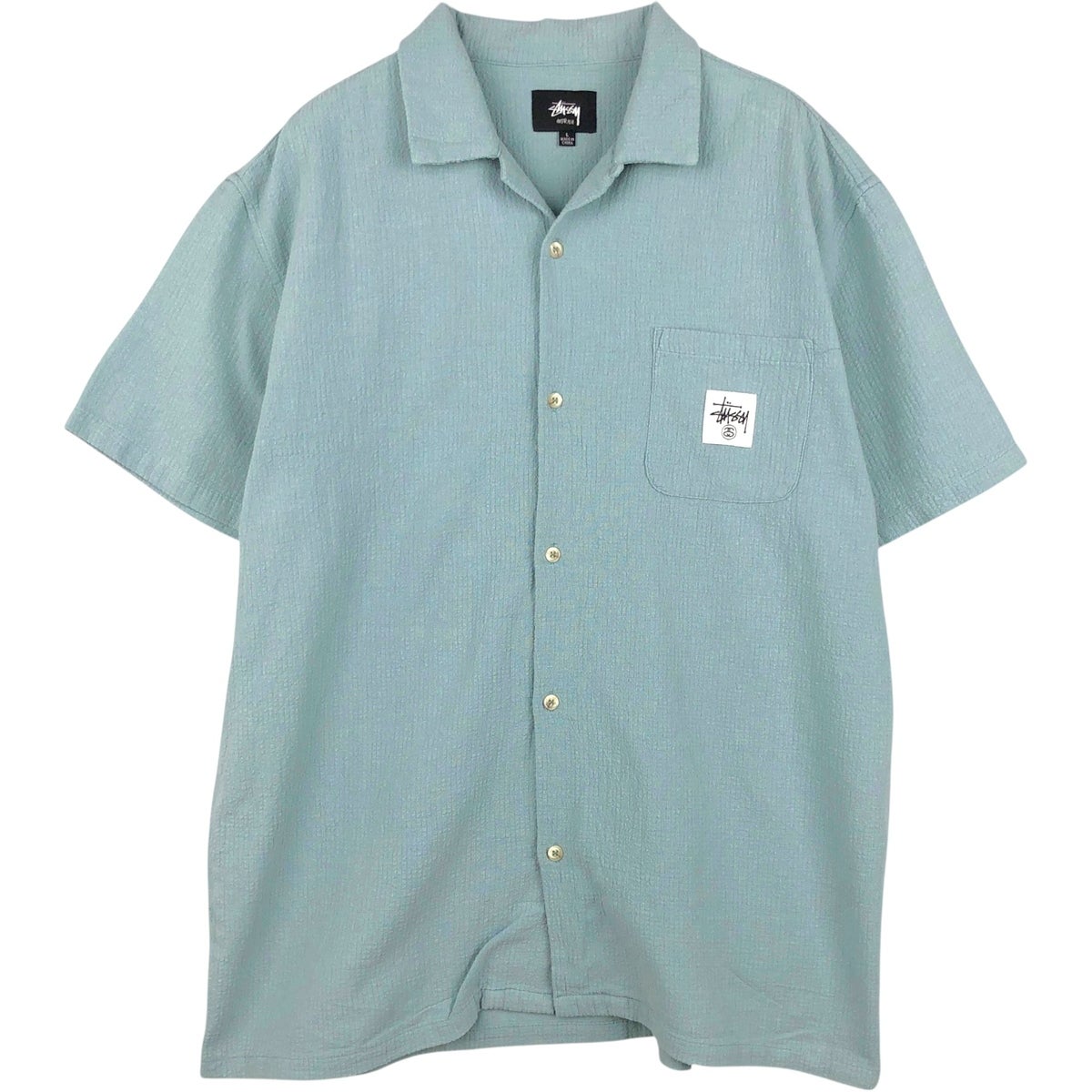 古着 ステューシー STUSSY 総柄 半袖 オープンカラー レーヨンシャツ