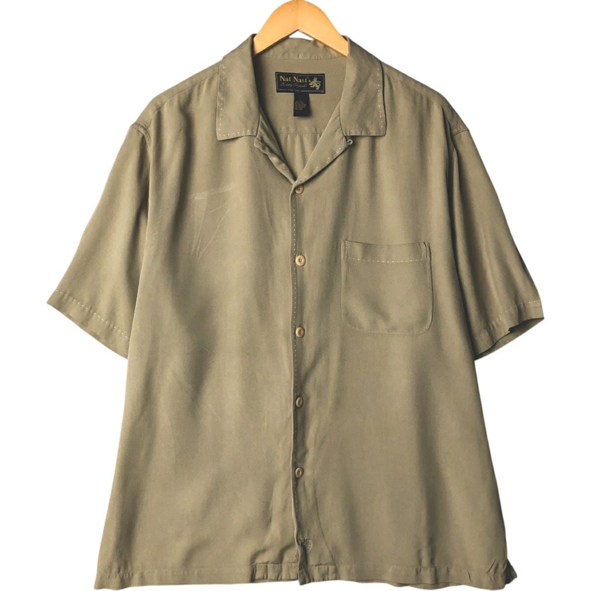 60s70s USA製 NATNAST！ボウリングシャツ 古着 70年代 ナットナスト NAT NAST ワイドカラー ボウリングシャツ