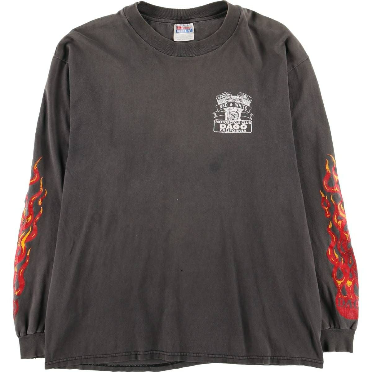 古着 90～00年代 ヘインズ Hanes BEEFY-T ファイヤーパターン エンジン