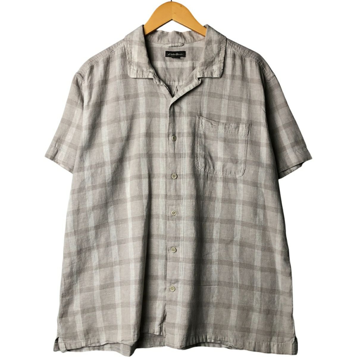 古着 エディーバウアー Eddie Bauer チェック柄 半袖 オープンカラー