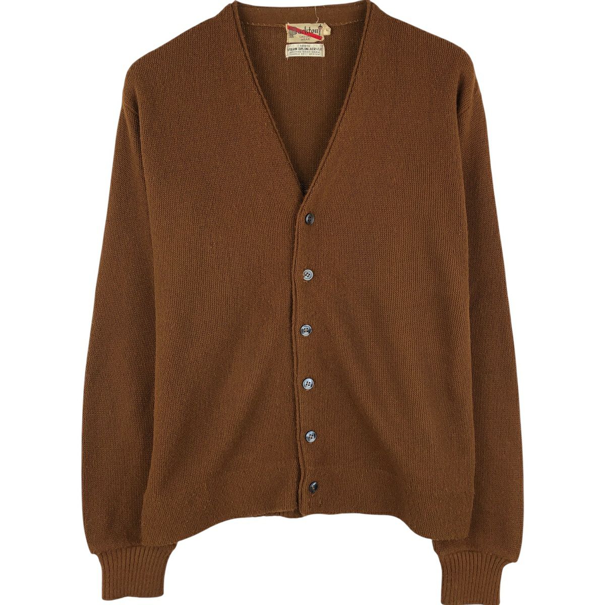 古着 70年代 ブレント BRENT アクリルニットカーディガン メンズM相当