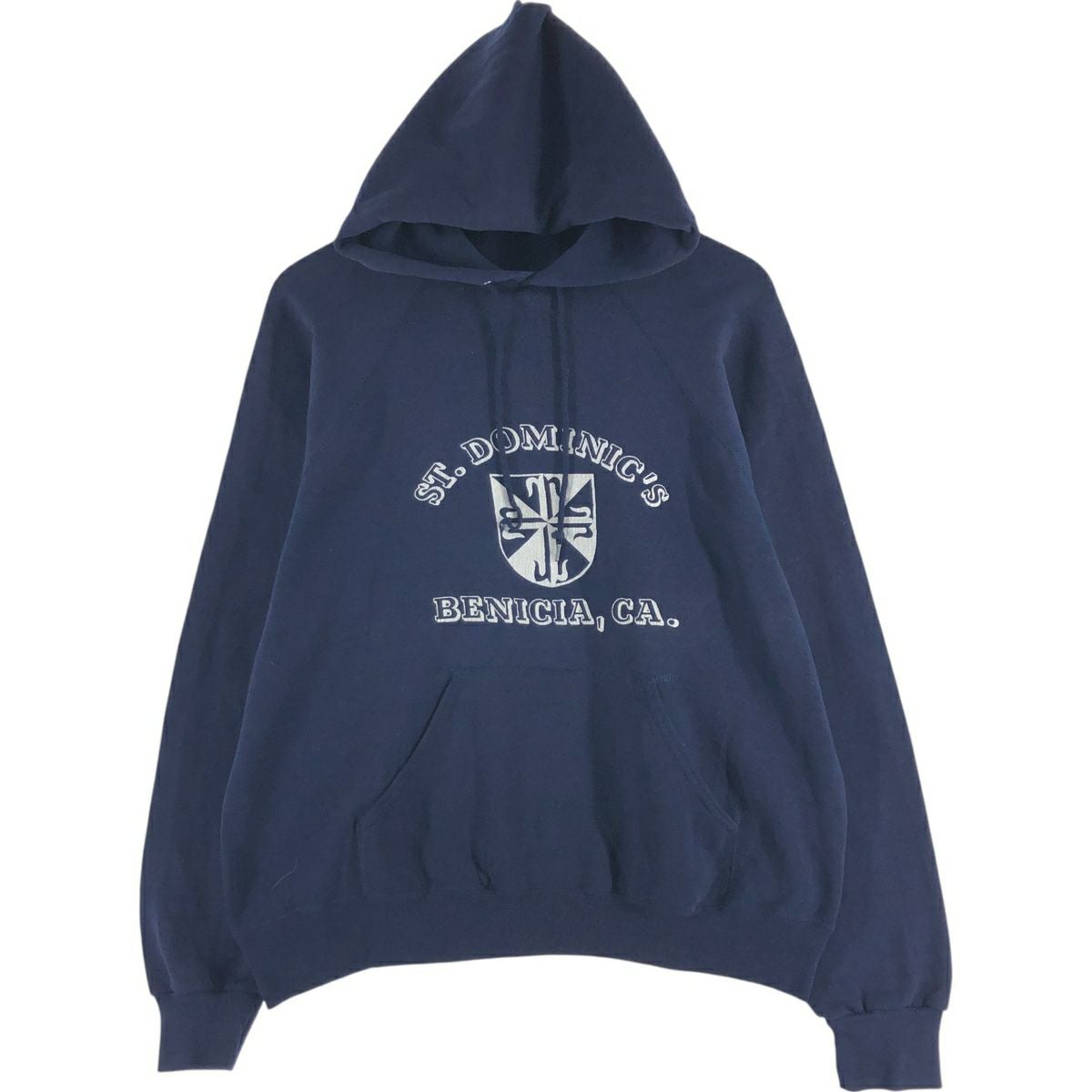 USA製 古着 80's イリノイ大学 スウェット パーカー ネイビー オレンジ JANSPORT - 80s 90s USA製 イリノイ州立大学 ヴィンテージ スウェット