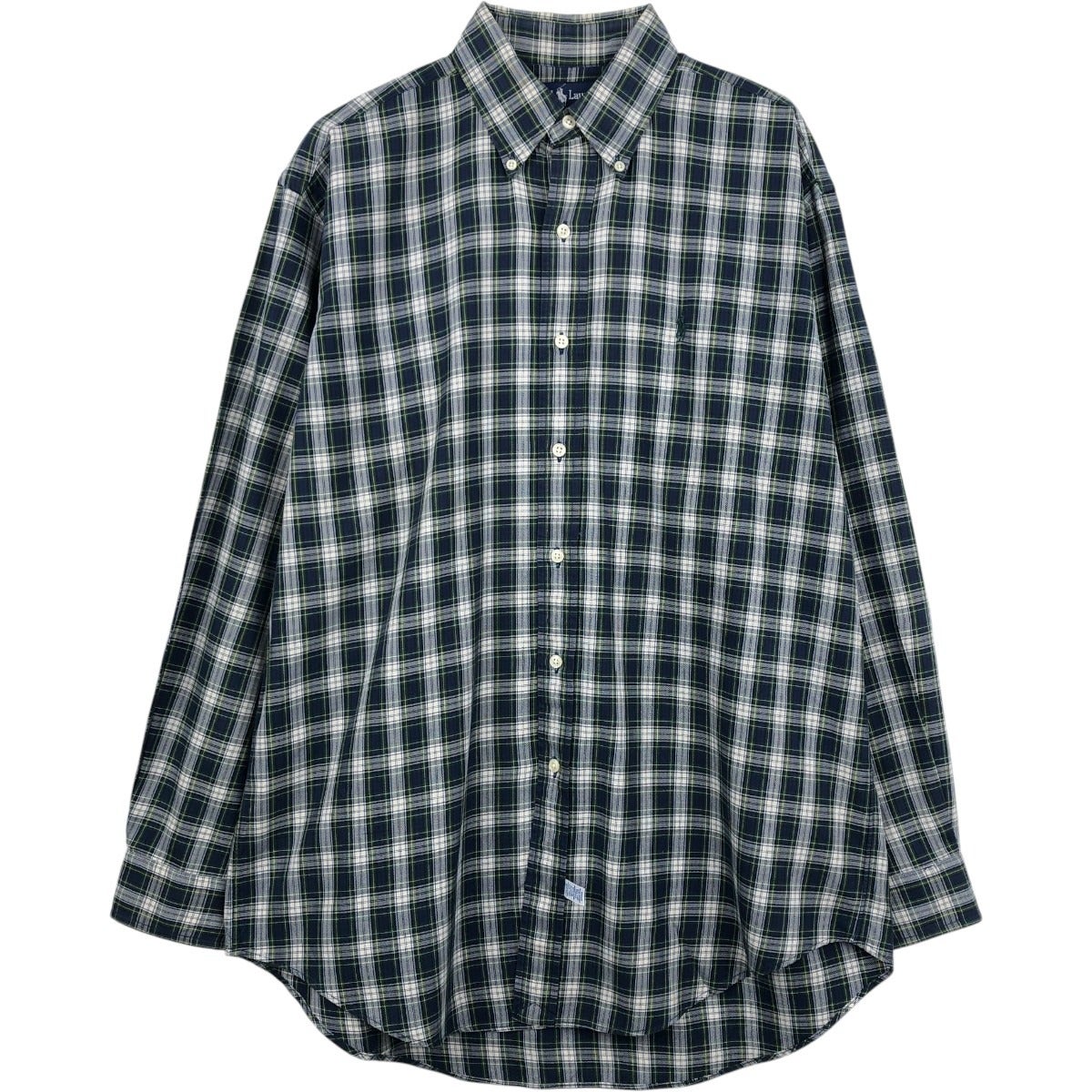古着 ラルフローレン Ralph Lauren パッチワーク 長袖 ボタンダウン