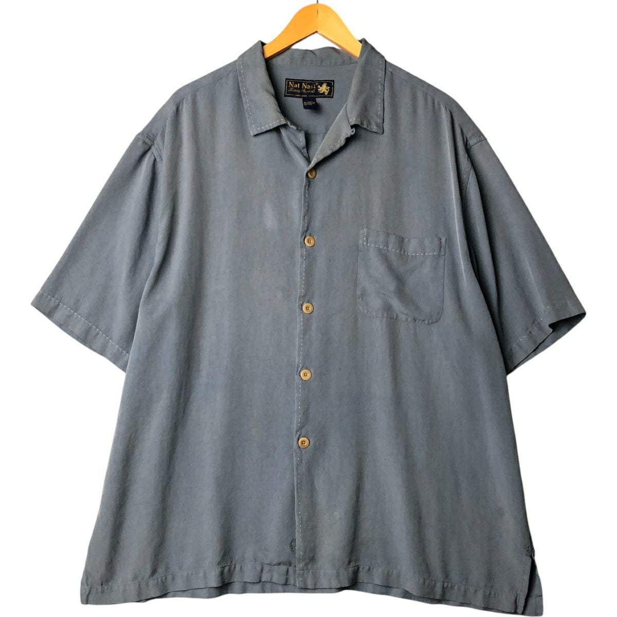古着 60～70年代 NAT NAST オープンカラー ボウリングシャツ ボックス