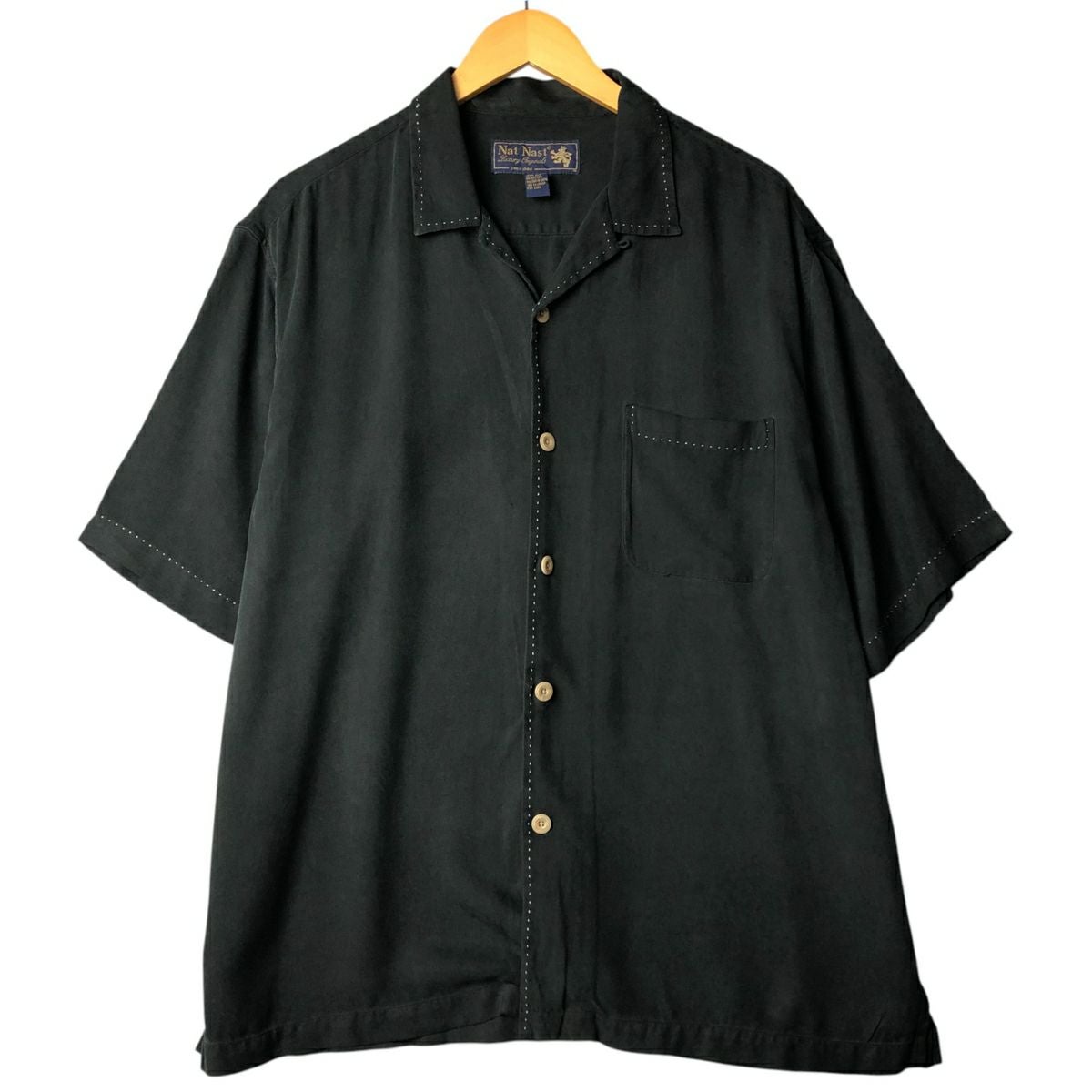 Nat Nast ボウリングシャツ 古着 60～70年代 NAT NAST オープンカラー ボウリングシャツ ボックス