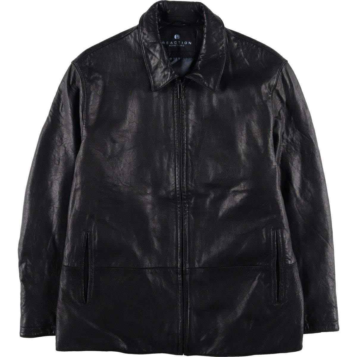 古着 GANT 中綿入り スイングトップタイプ レザーブルゾン メンズM相当