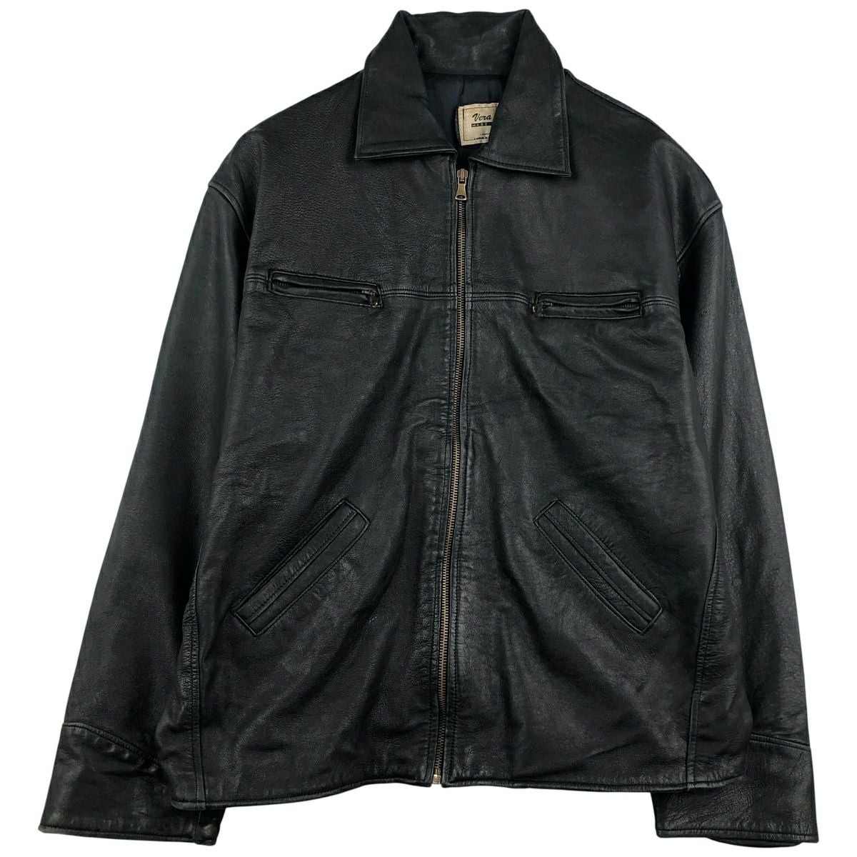 古着 Beavers スイングトップタイプ レザーブルゾン メンズL相当