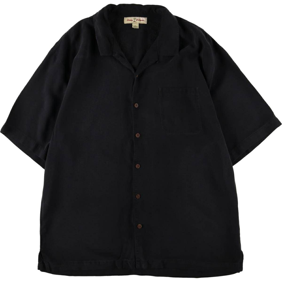 古着 トミーバハマ TOMMY BAHAMA 総柄 リーフ柄 半袖 オープンカラー
